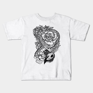 Floral snake Kids T-Shirt